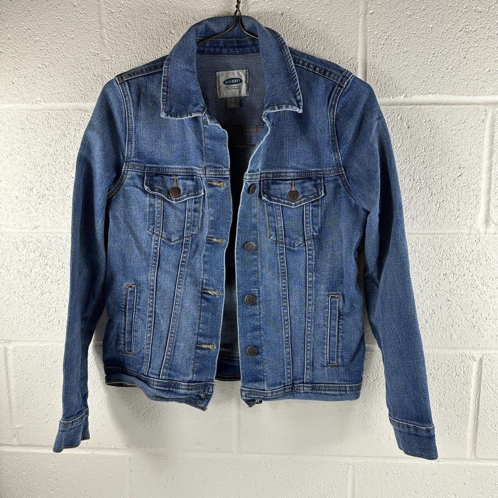 GAP Denim Jacket Womens Girls Blue Jeans Medium Wash Size Small Long Sleeve